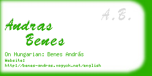 andras benes business card
